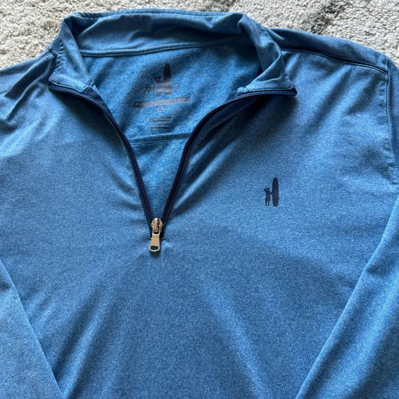 Johnnie-O Lammie 1/4 Zip long sleeve shirt blue medium - Picture 4 of 7